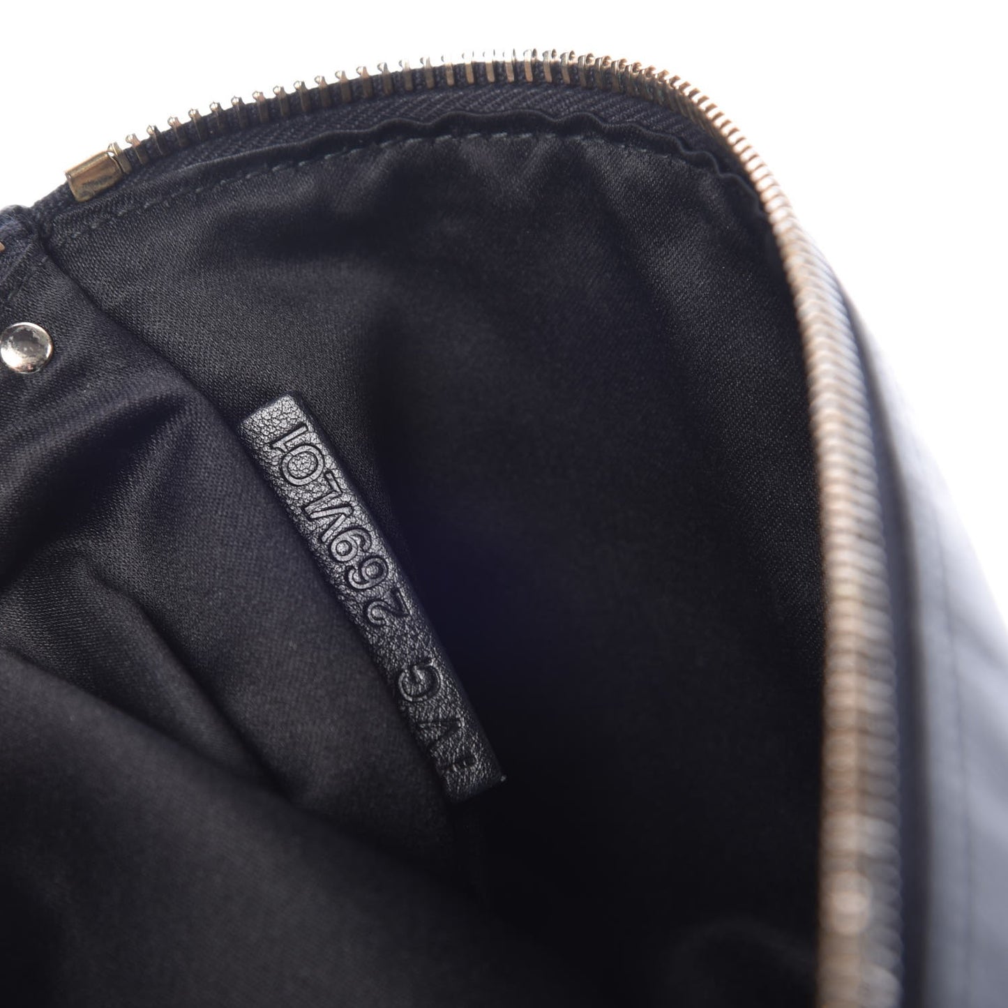 Vitello Large Rockstud Zip Pouch Black