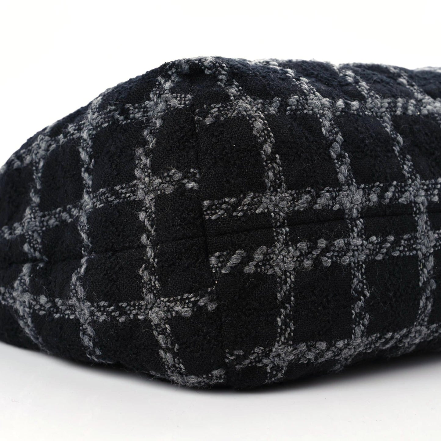 Tweed Maxi Chain Hobo Black Gray