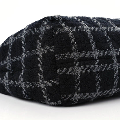 Chanel Tweed Maxi Chain Hobo Black Gray 6 of 11