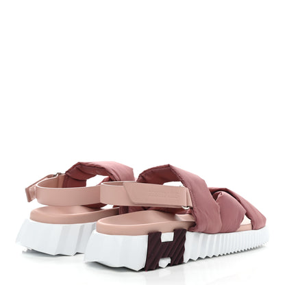 Hermes Parachute Fabric Calfskin Electric Sandals 40 Rose Rose Opaline 4 of 8