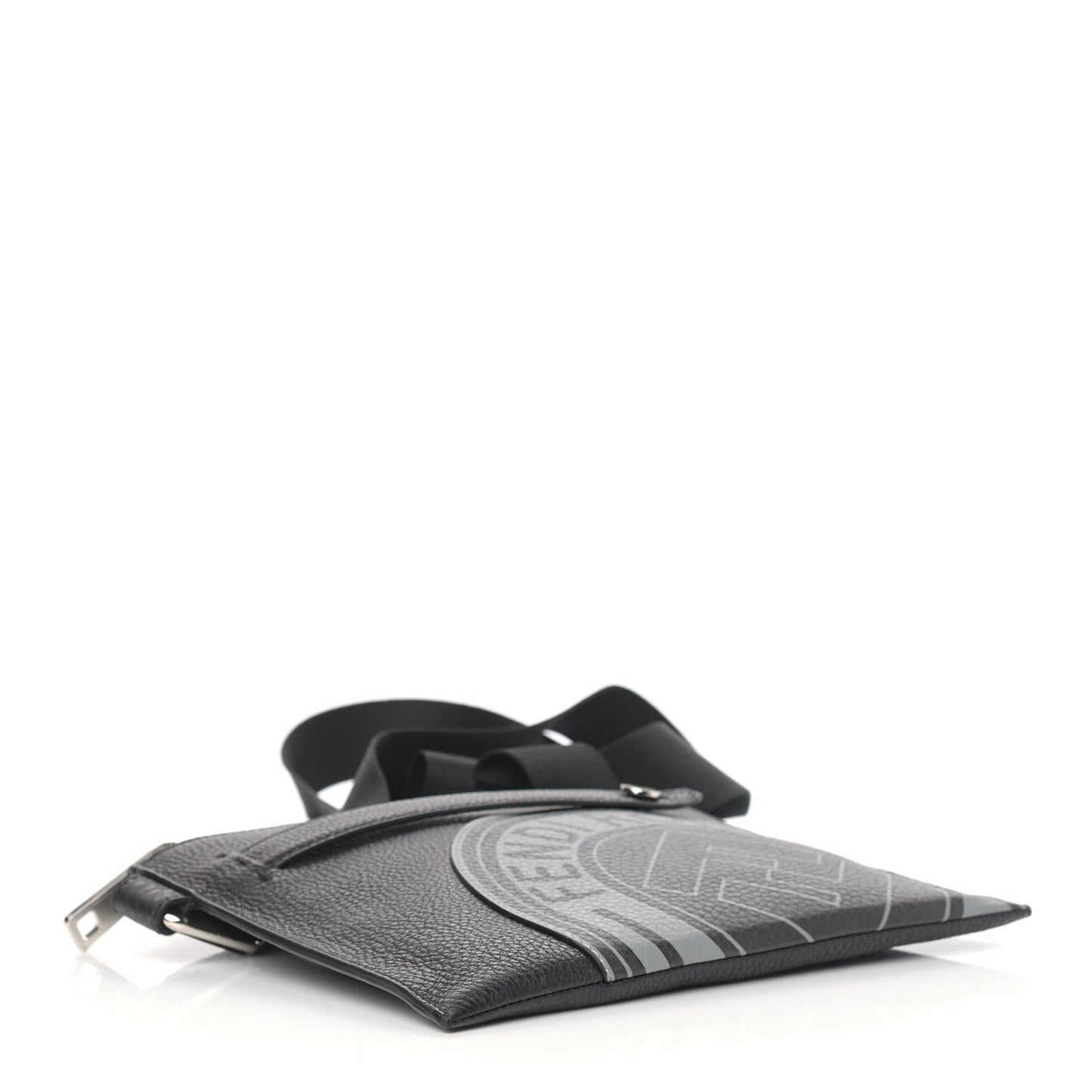 Cuoio Romano Selleria Fendi Stamp Patch Messenger Black Grigio