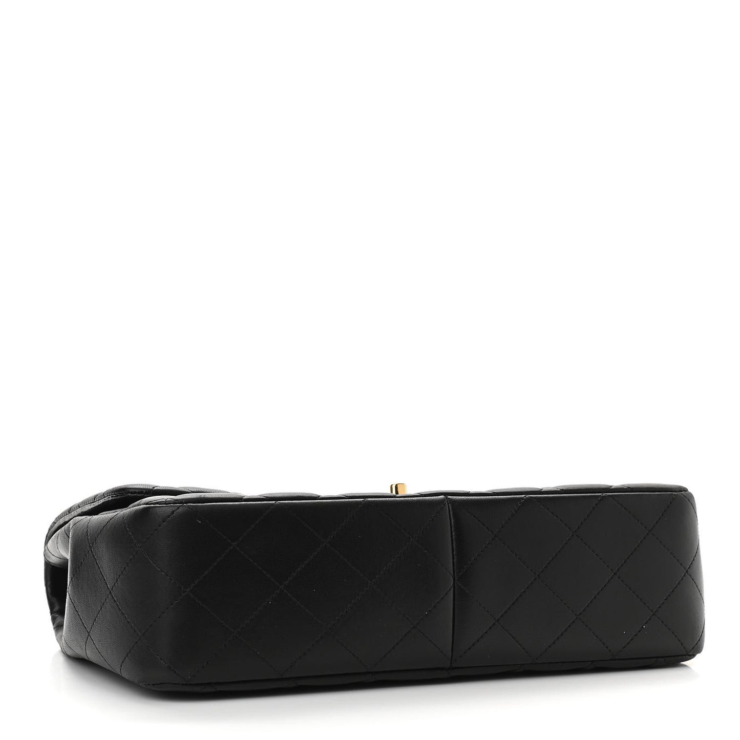 Lambskin Quilted Jumbo Single Flap Black