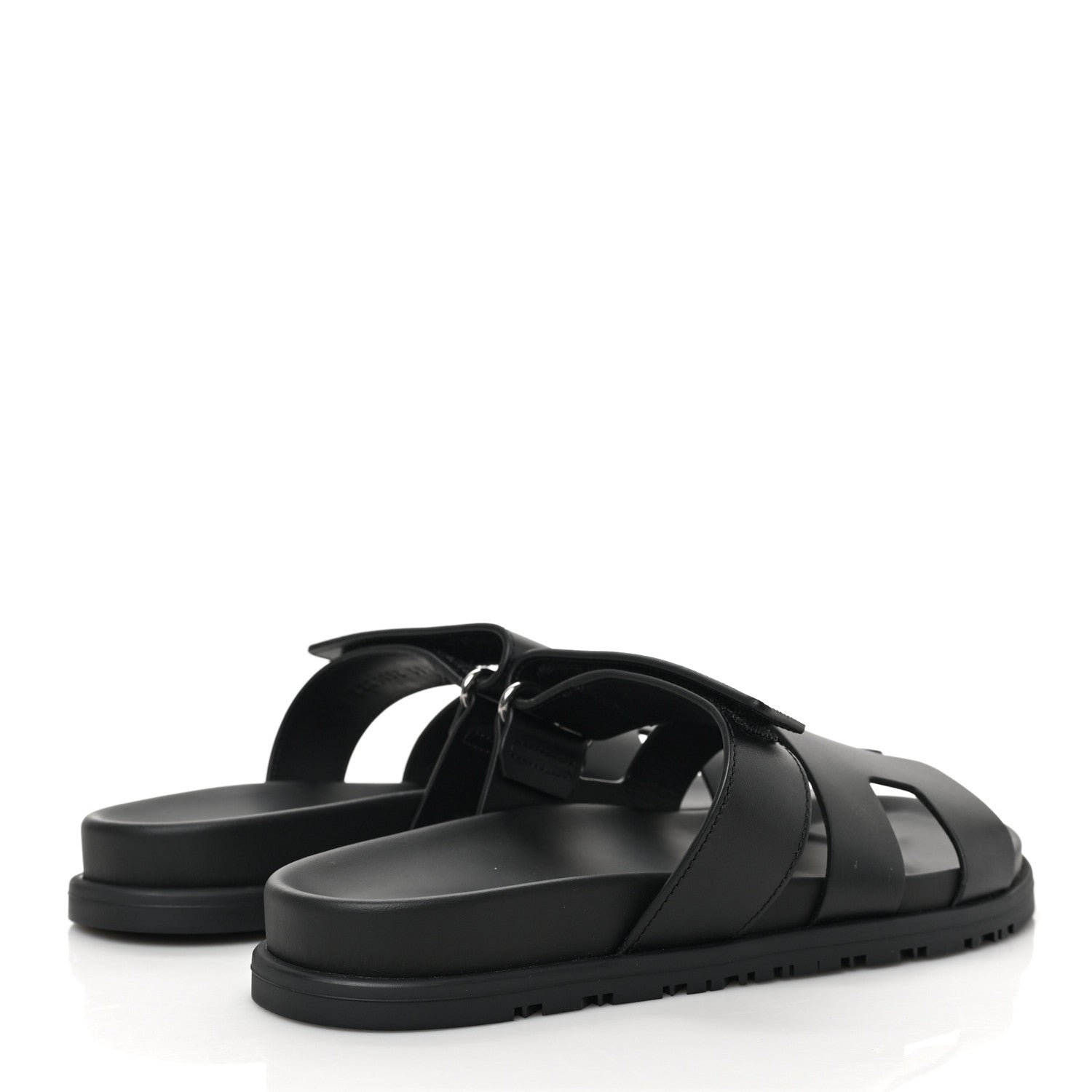 Hermes Calfskin Womens Chypre Sandals 37 Black 4 of 8