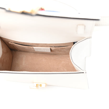 Gucci Calfskin Mini Sylvie Top Handle Bag White 5 of 8
