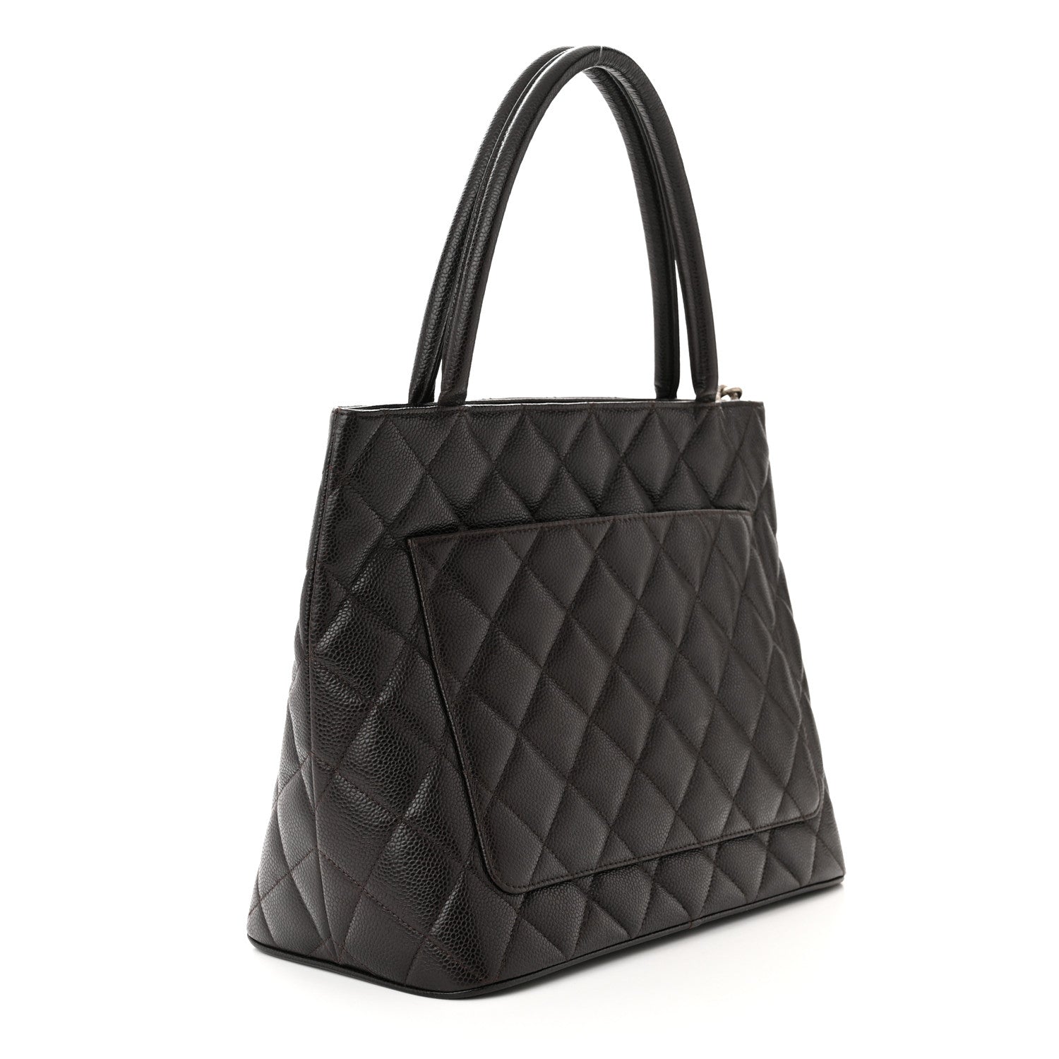 Chanel Caviar Quilted Medallion Tote Dark Brown 3 of 10