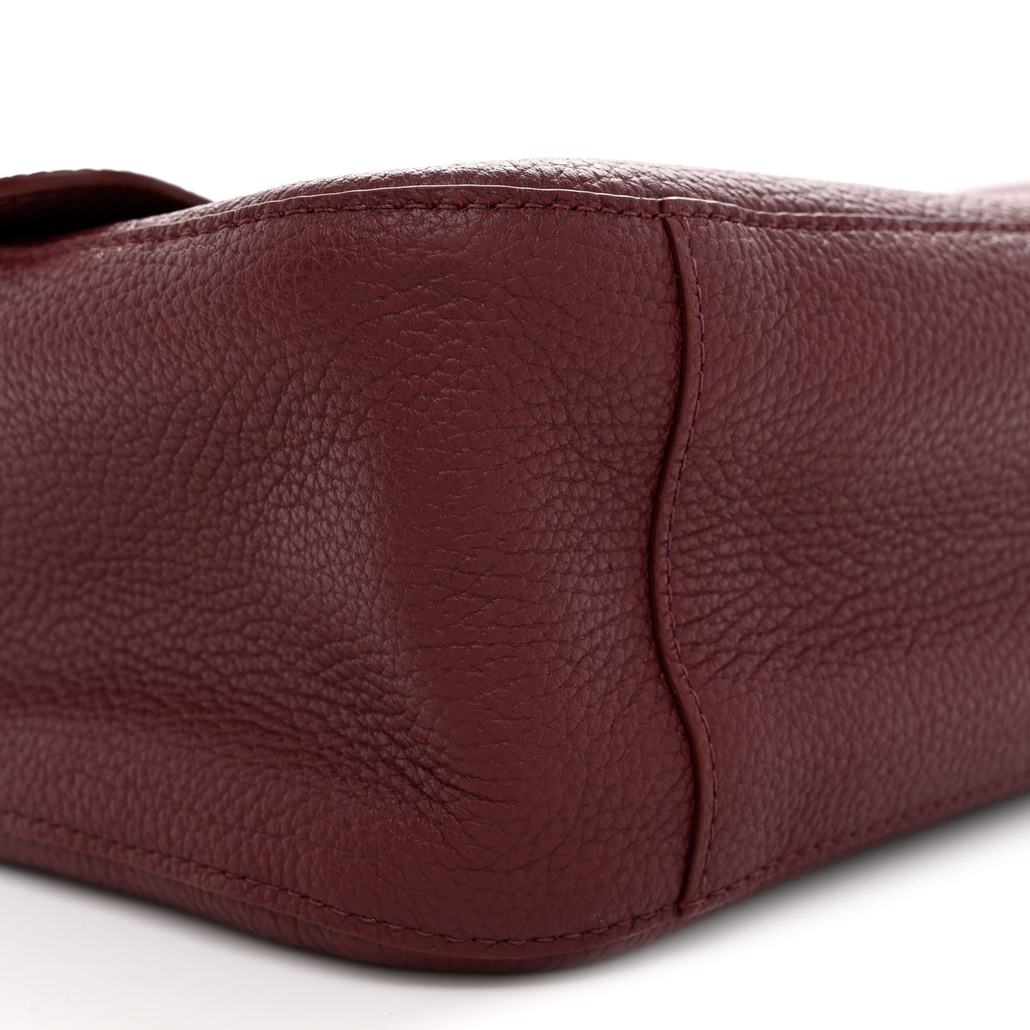 Grained Calfskin Small Souplissimo Maxi Flap Burgundy