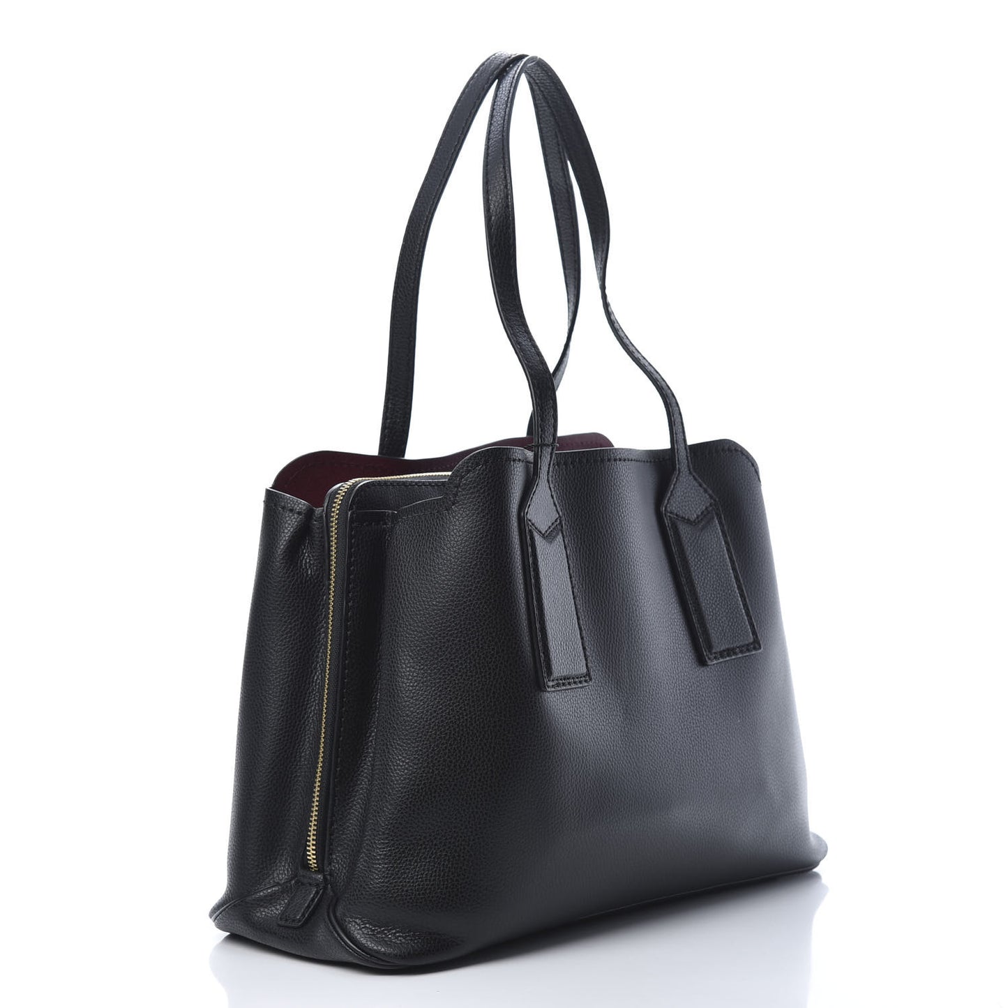 Pebbled Calfskin Editor Shopping Tote Black