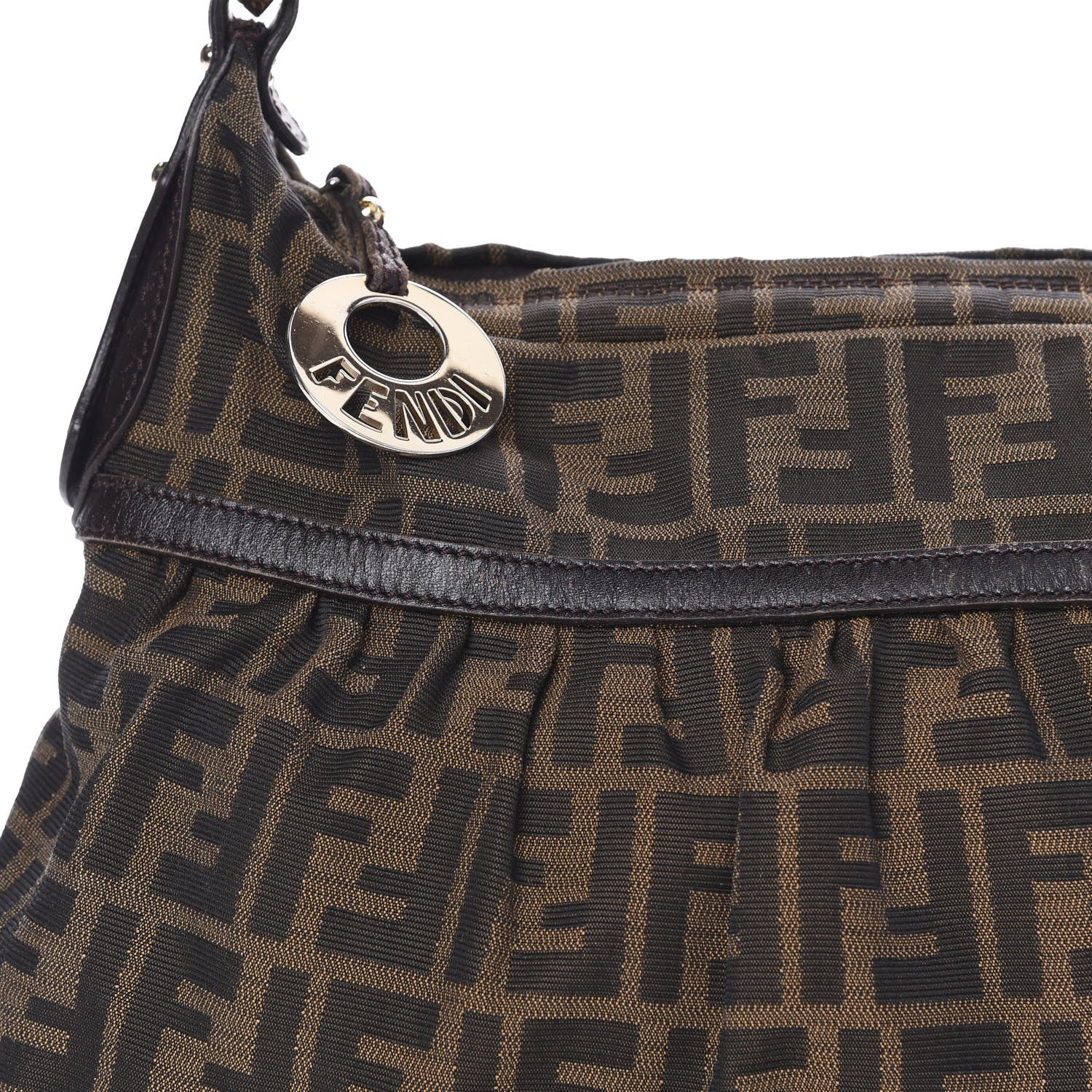 Fendi Zucca Cuoio Lucido Chef Hobo Tobacco Moro 17 of 17