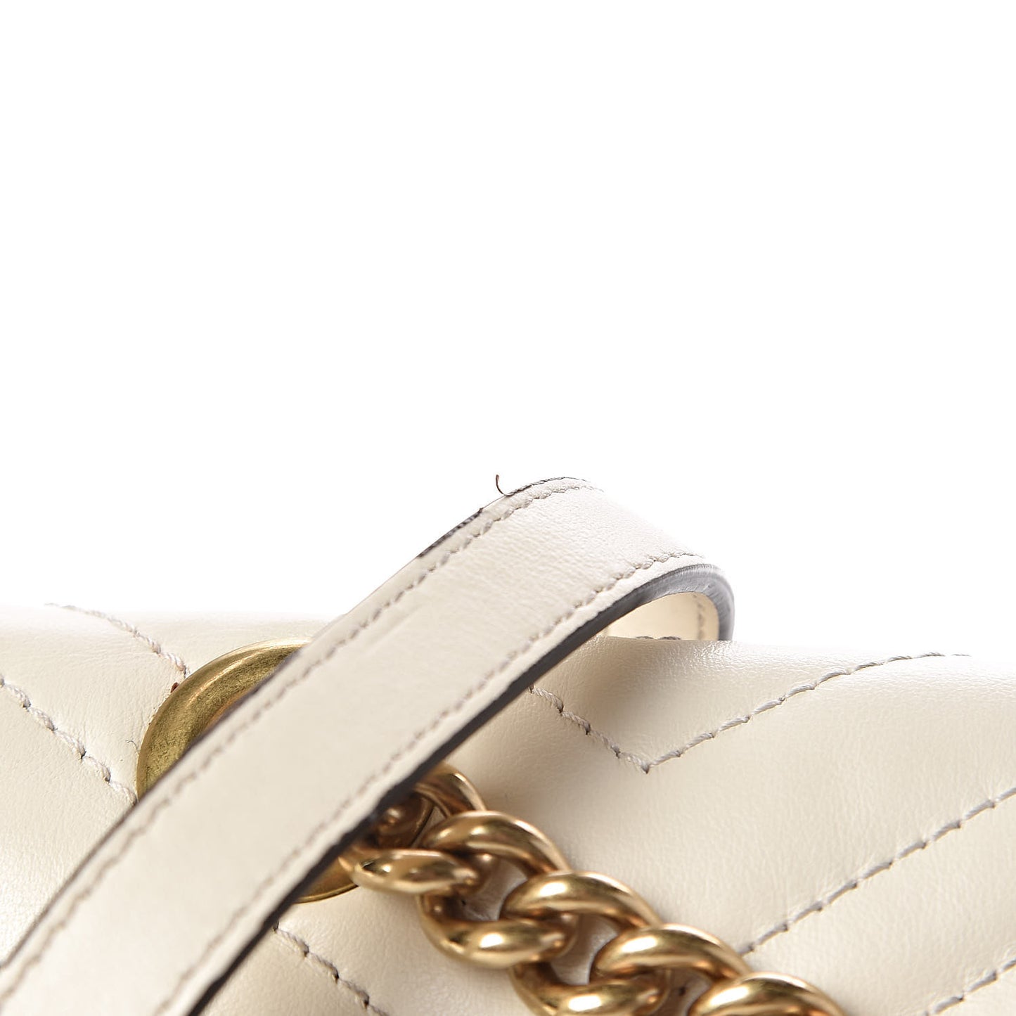 Calfskin Matelasse Small GG Marmont Shoulder Bag White