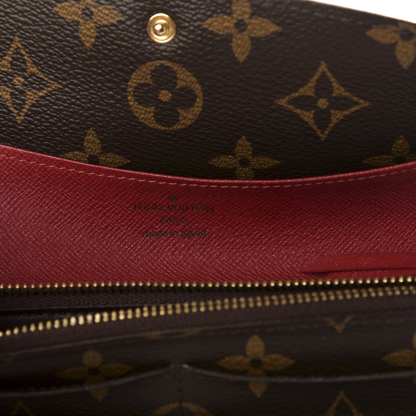 Monogram Emilie Wallet Red