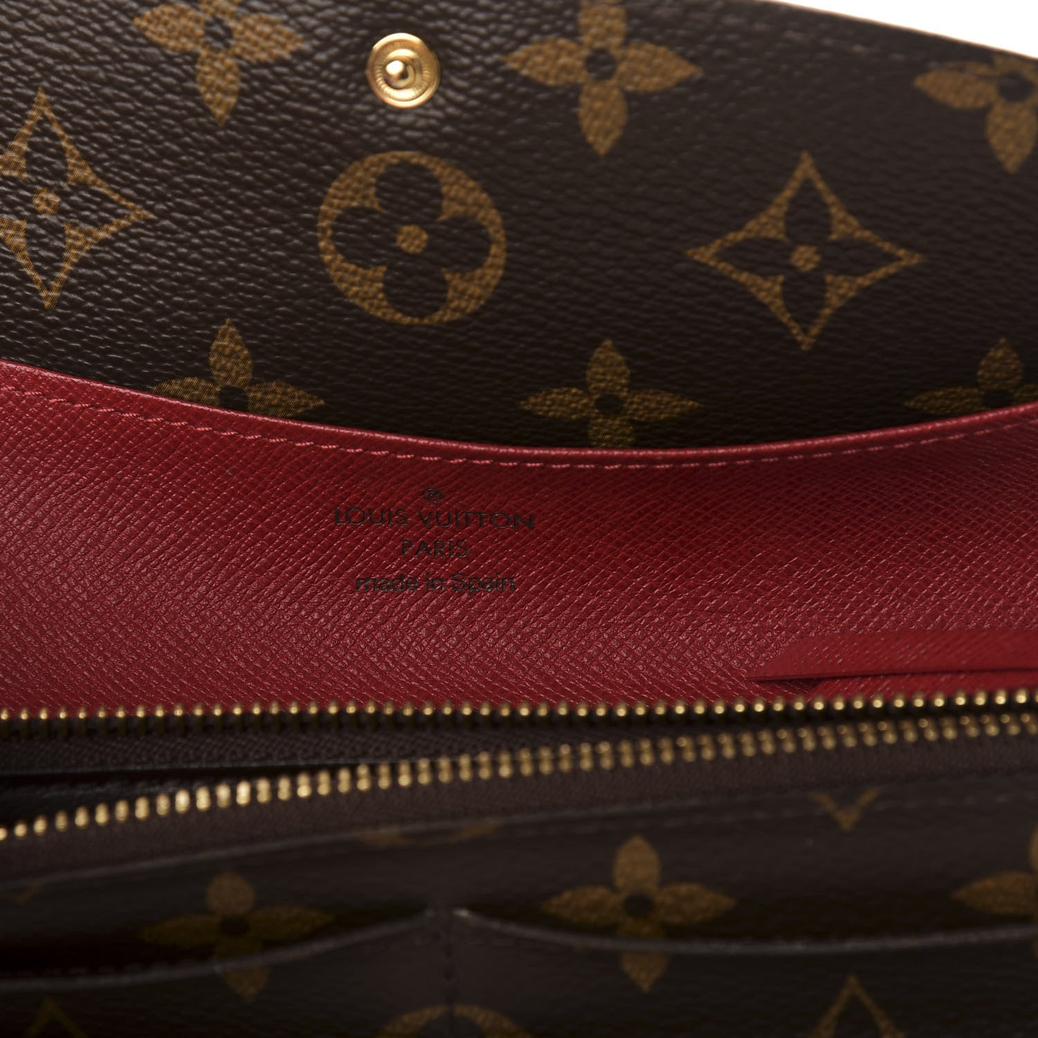 Louis Vuitton Monogram Emilie Wallet Red 8 of 9