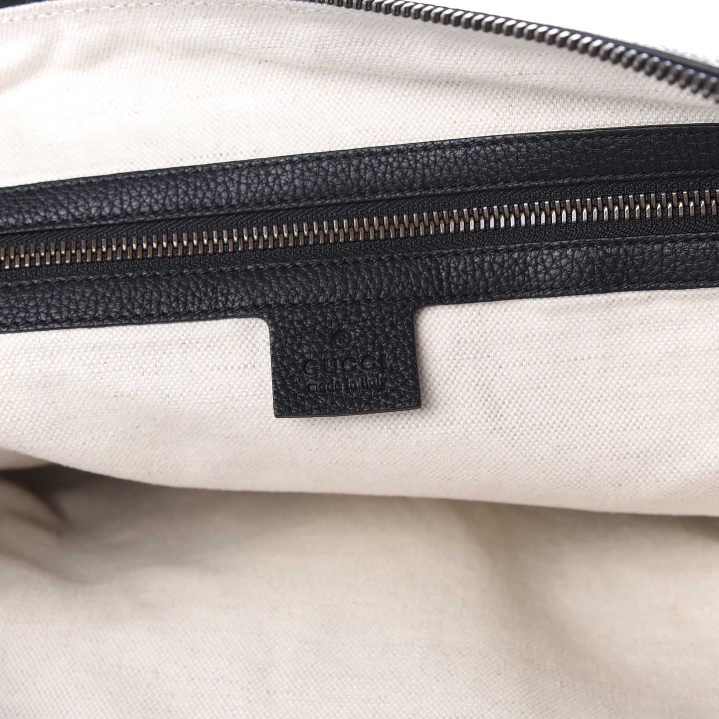 Grained Calfskin Logo Half Moon Hobo Black