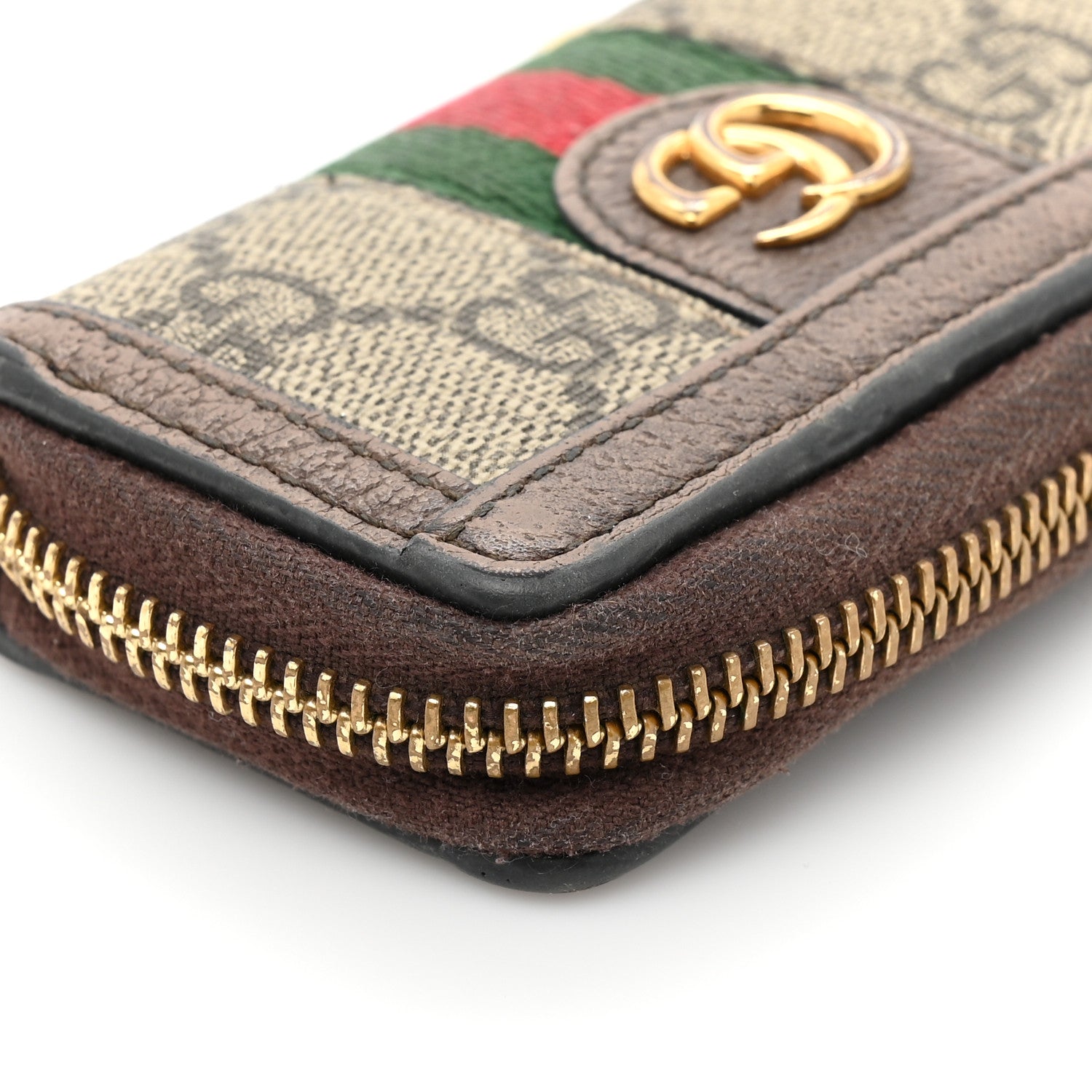 Gucci GG Supreme Monogram Web Ophidia Zip Around Key Case Beige New Acero 12 of 15