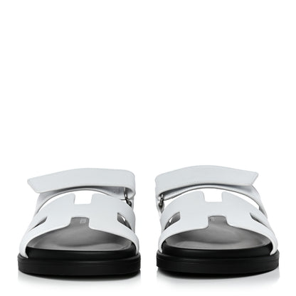 Hermes Calfskin Womens Chypre Sandals 37 White 2 of 10