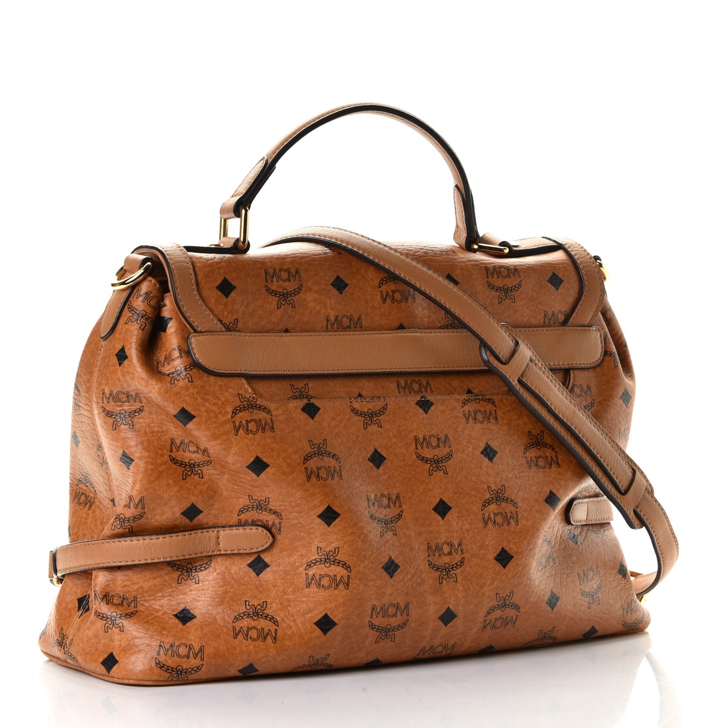 Visetos Top Handle Satchel Cognac