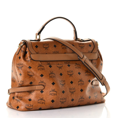 MCM Visetos Top Handle Satchel Cognac 2 of 6
