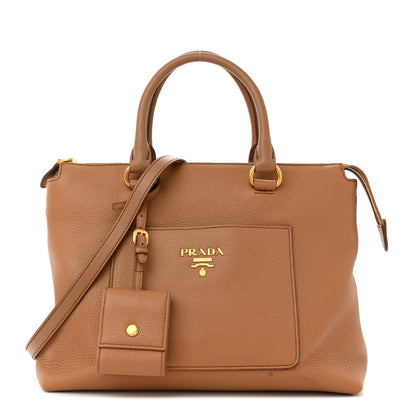Prada Vitello Daino Pocket Tote Caramel 1 of 16