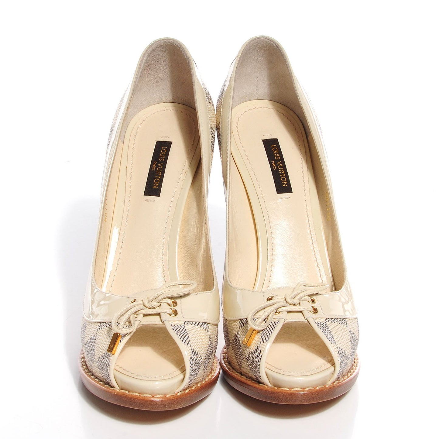 Damier Azur Palm Beach Open Toe Pumps 38