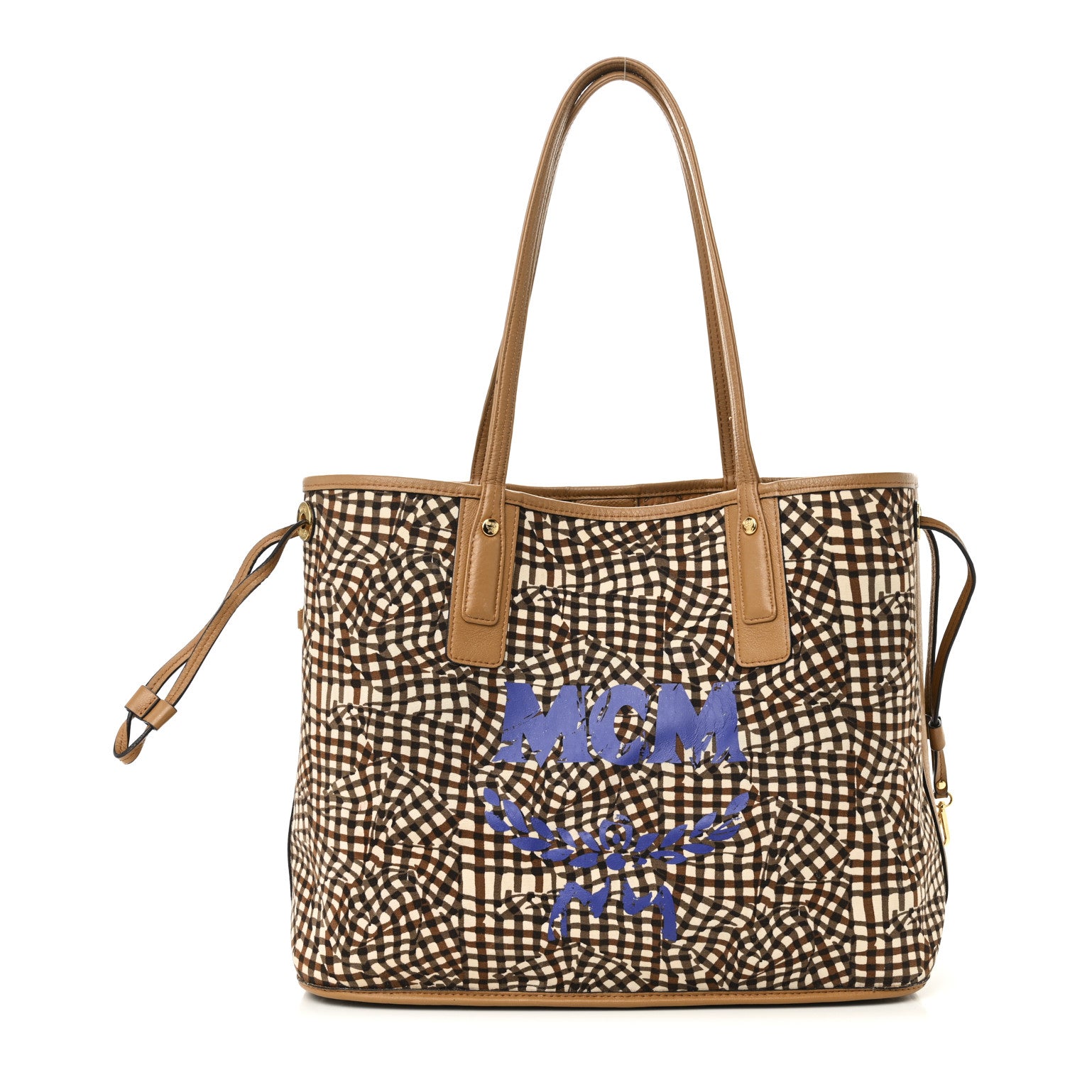 MCM Visetos Medium Liz Reversible Shopper Tote Cognac 3 of 15