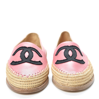 Chanel Lambskin Grosgrain CC Espadrilles 39 Pink 2 of 9