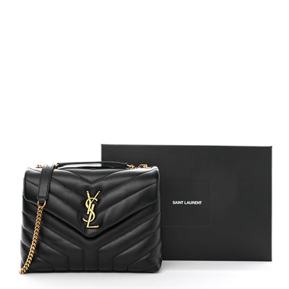 Saint Laurent Calfskin Y Quilted Monogram Small Loulou Chain Satchel Black 12 of 12