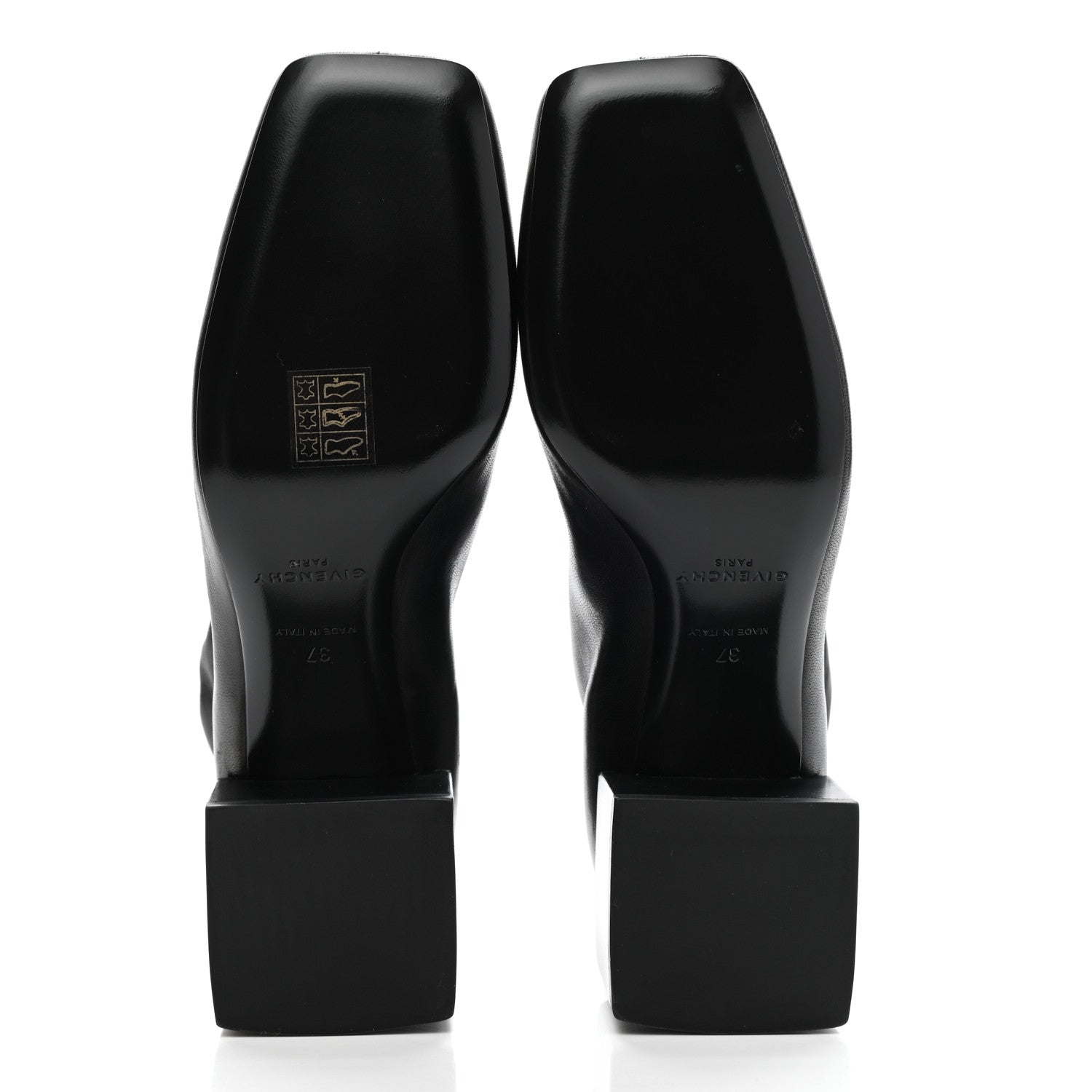 Givenchy Calfskin Snakeskin Embossed ID Scrunch Bootie 37 Black 5 of 9