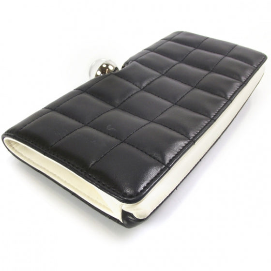 Lambskin Quilted Crystal Ball Clutch Black