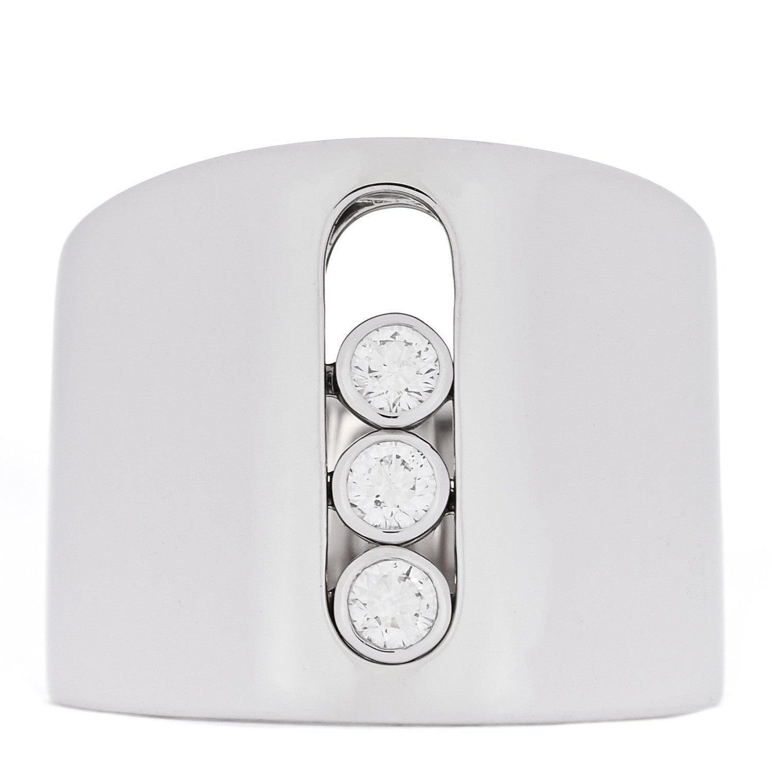 Messika 18K White Gold Diamond Move Noa Wide Band Ring 53 6.5 1 of 5