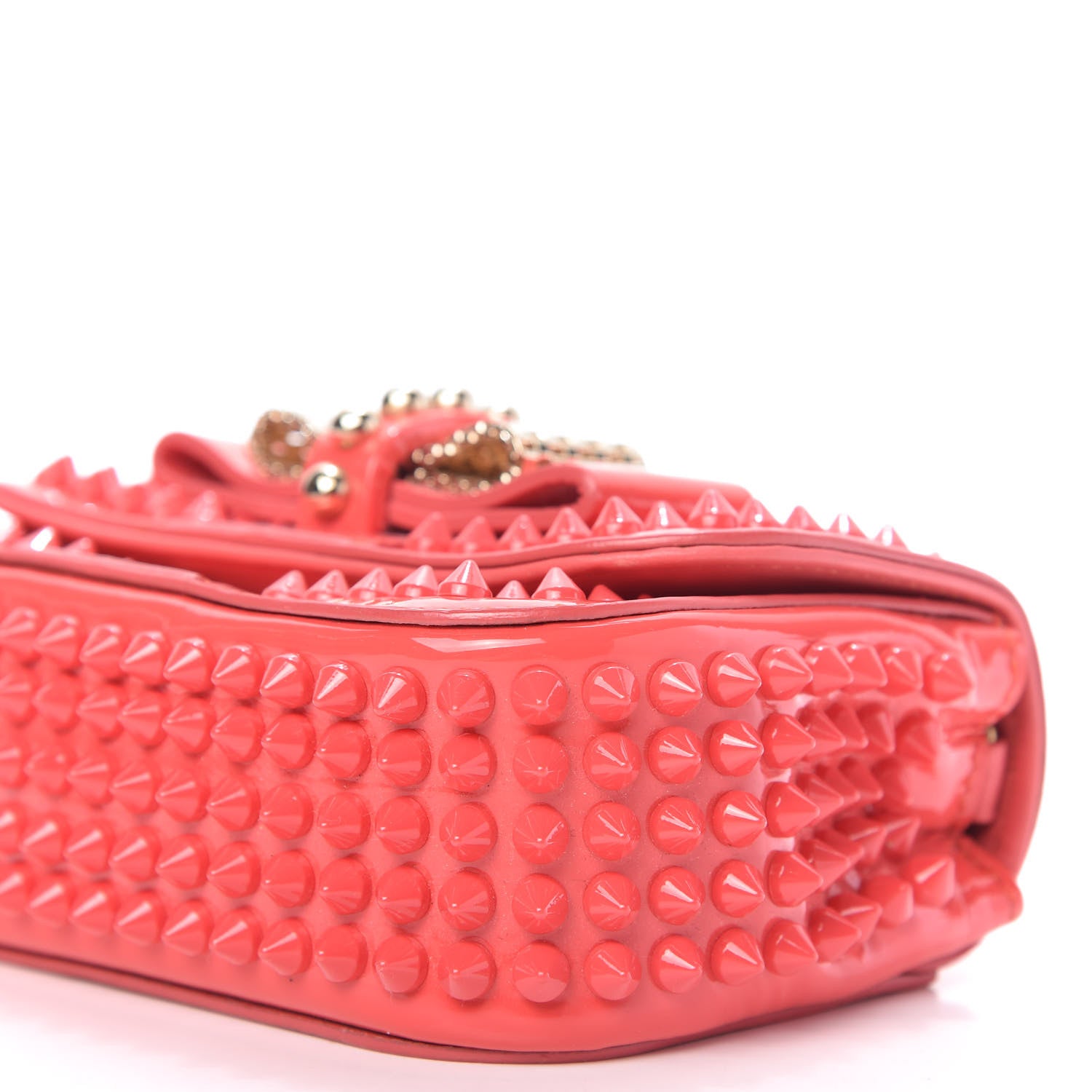 Christian Louboutin Patent Spiked Sweety Charity Crossbody Bag Framboise 7 of 9