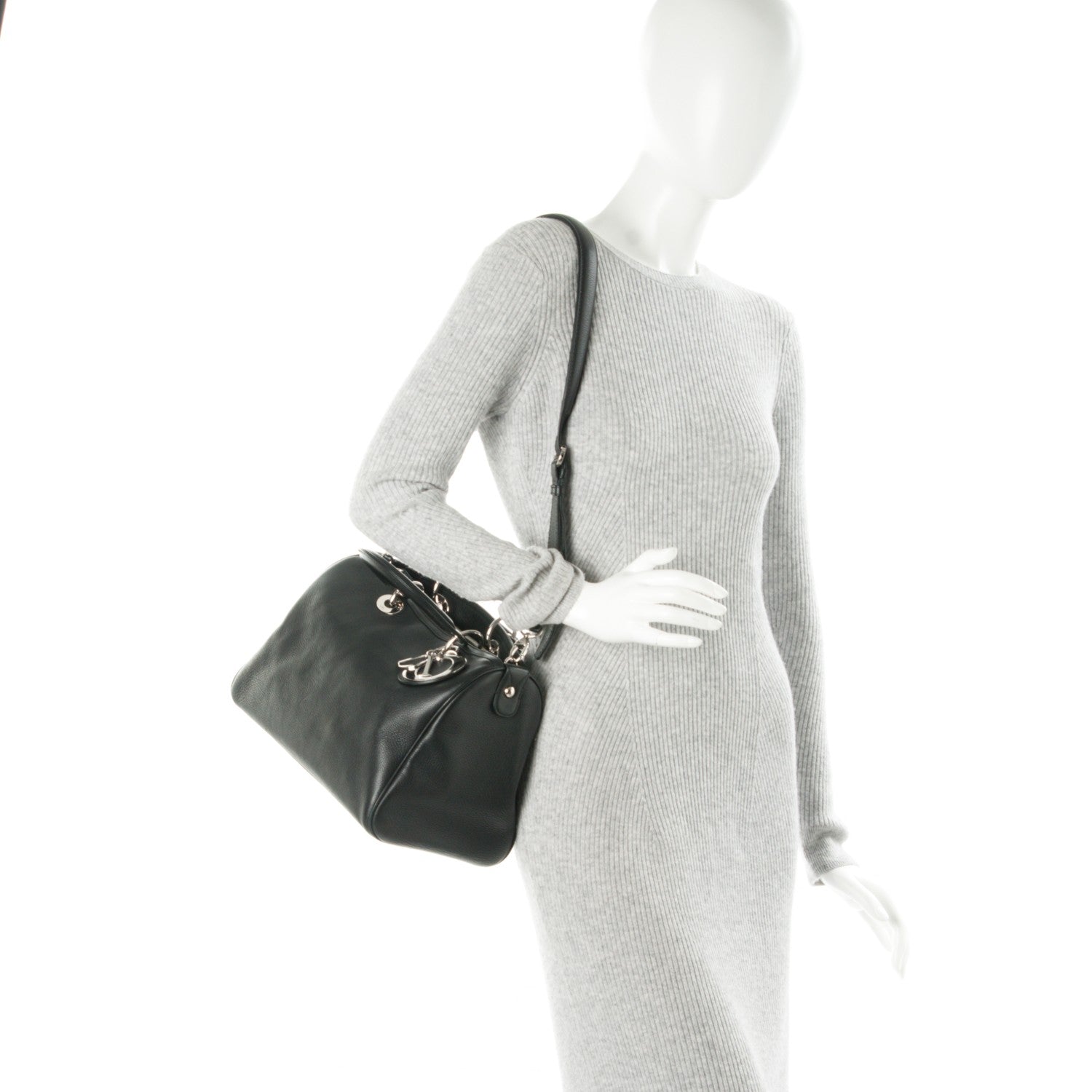 Christian Dior Smooth Deerskin Granville Polochon Black 2 of 8