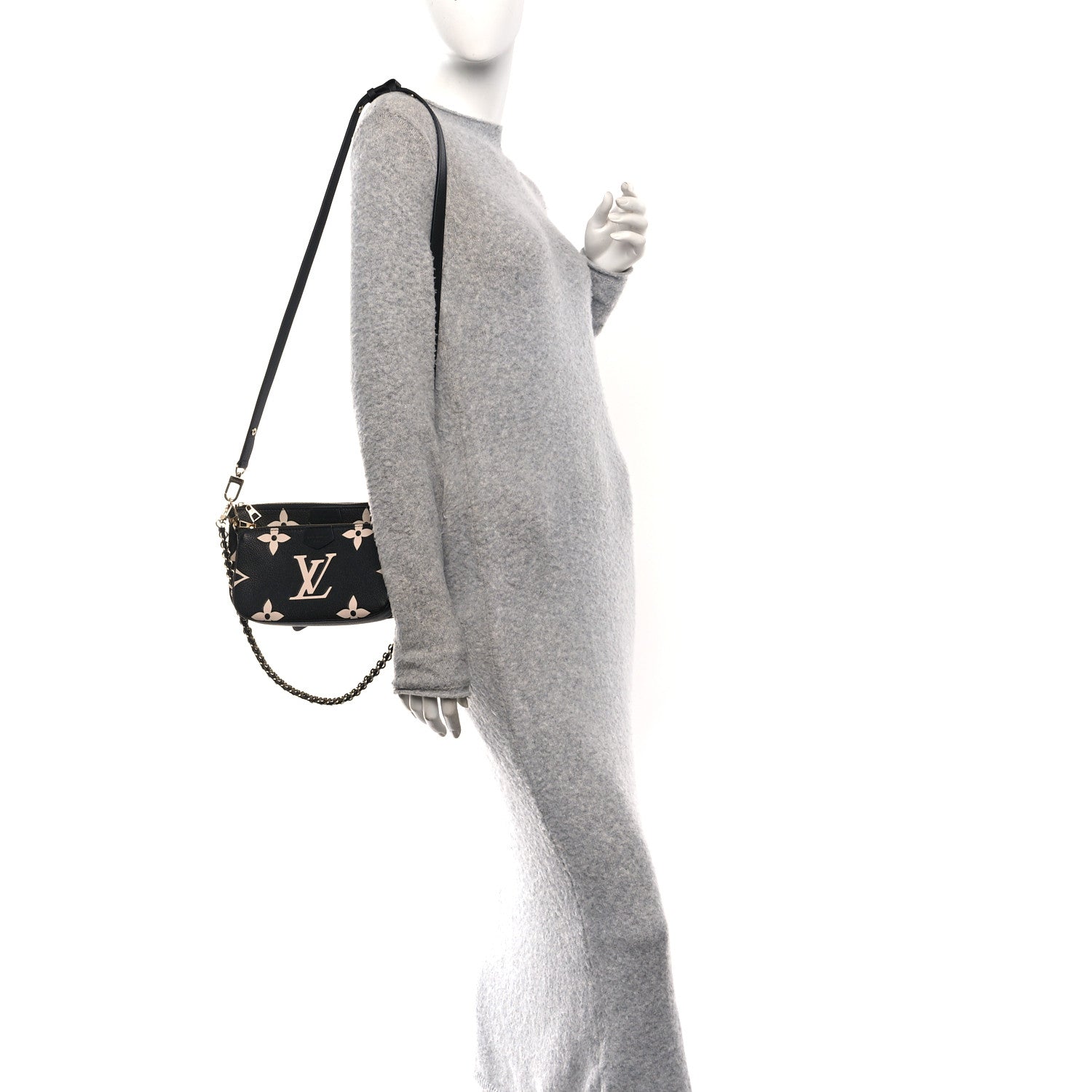 Louis Vuitton Empreinte Monogram Giant Multi Pochette Accessories Black Beige 2 of 10