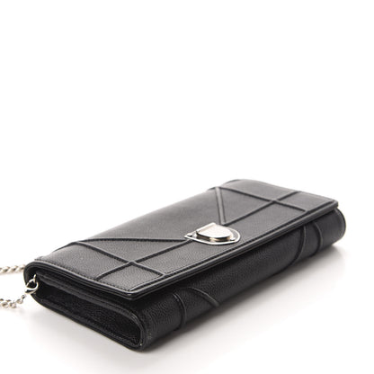 Christian Dior Grained Calfskin Diorama Croisiere Chain Wallet Black 3 of 12