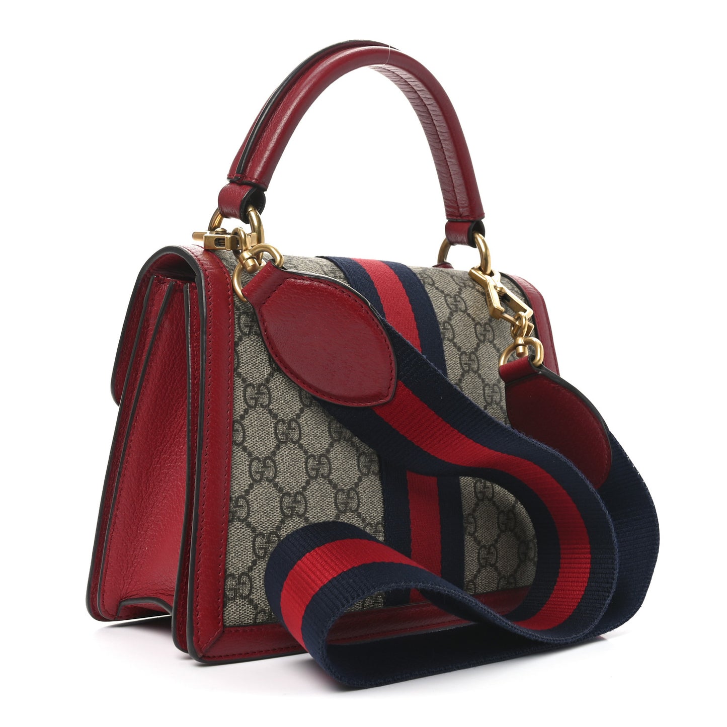 GG Supreme Monogram Small Queen Margaret Top Handle Bag Red
