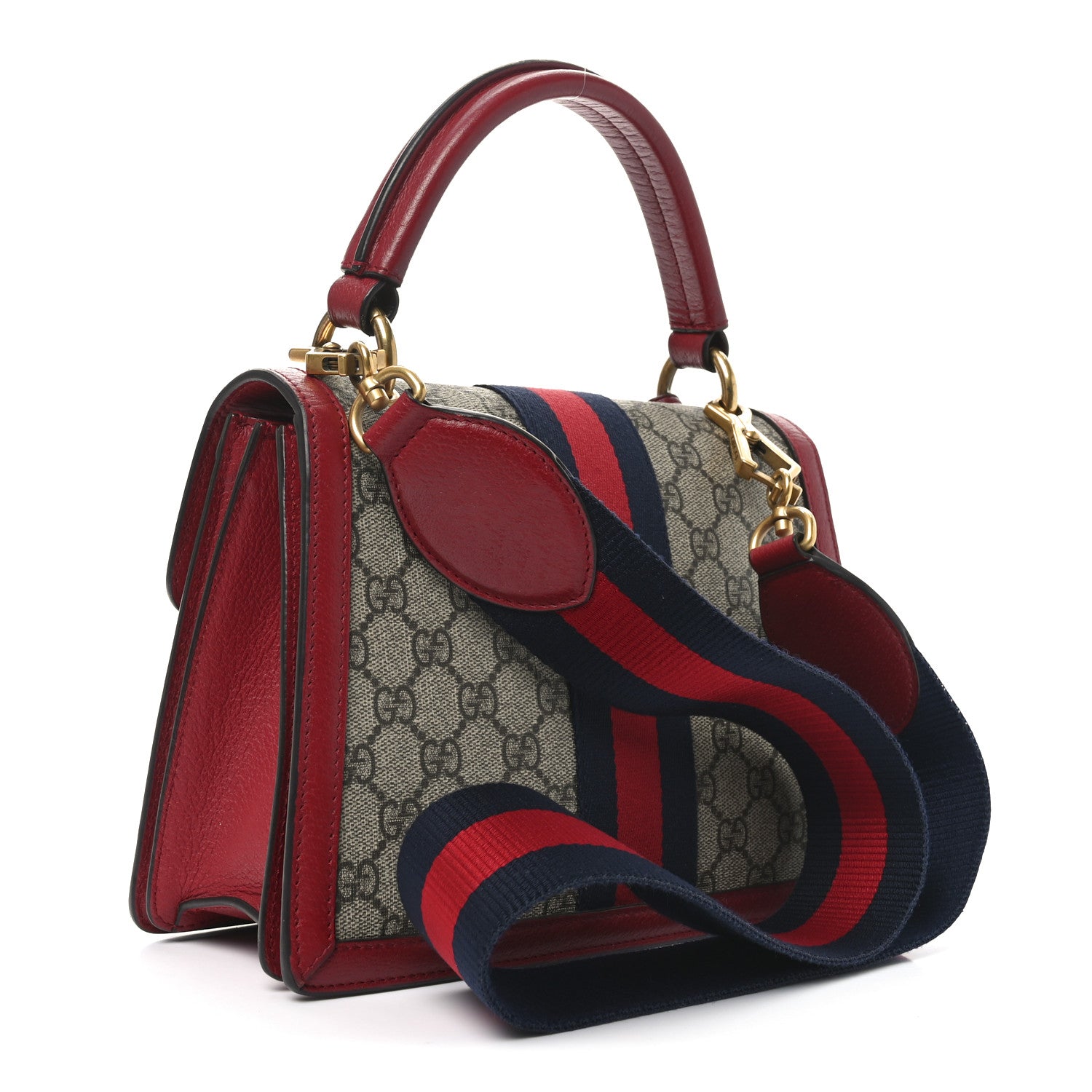 Gucci GG Supreme Monogram Small Queen Margaret Top Handle Bag Red 3 of 11