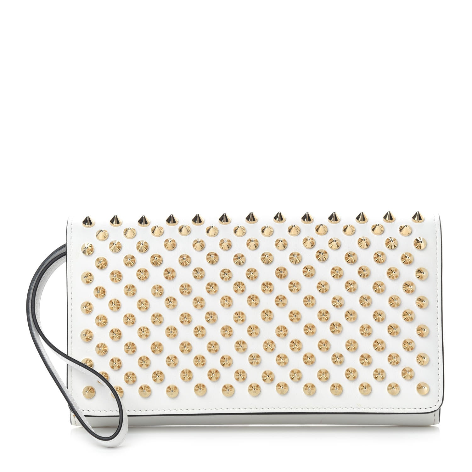 Christian Louboutin Calfskin Spikes Boudoir Wristlet White 1 of 7