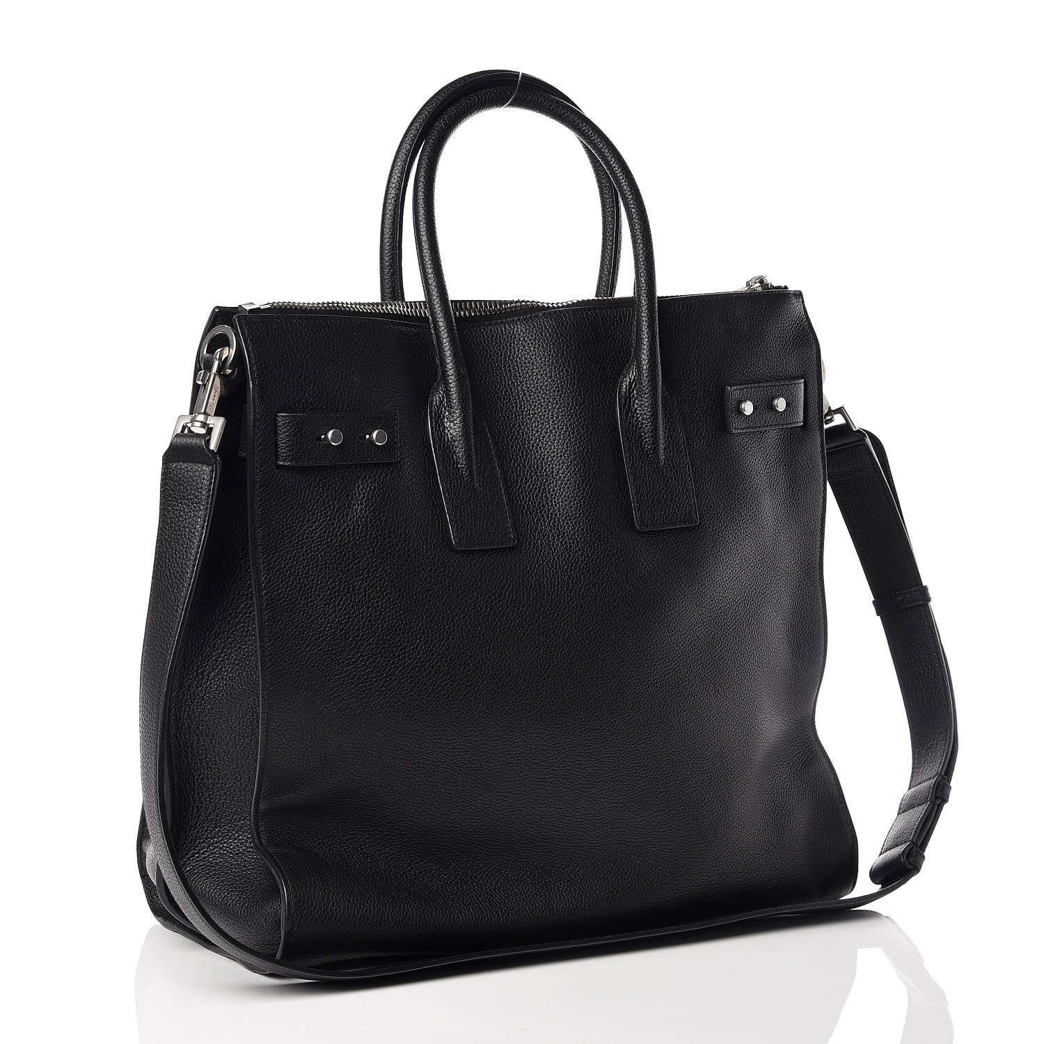 Saint Laurent Grained Calfskin Sac De Jour Souple North South Tote Black 3 of 14