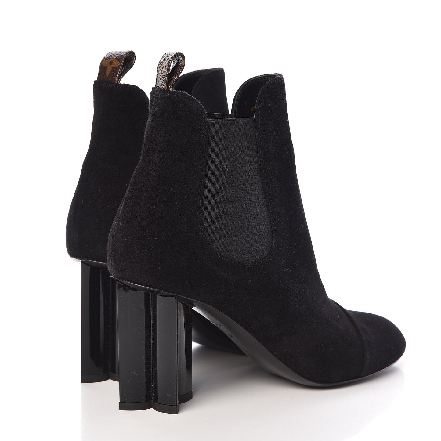Suede Monogram Uniformes Cap Toe Chelsea 80mm Ankle Boots 39 Black