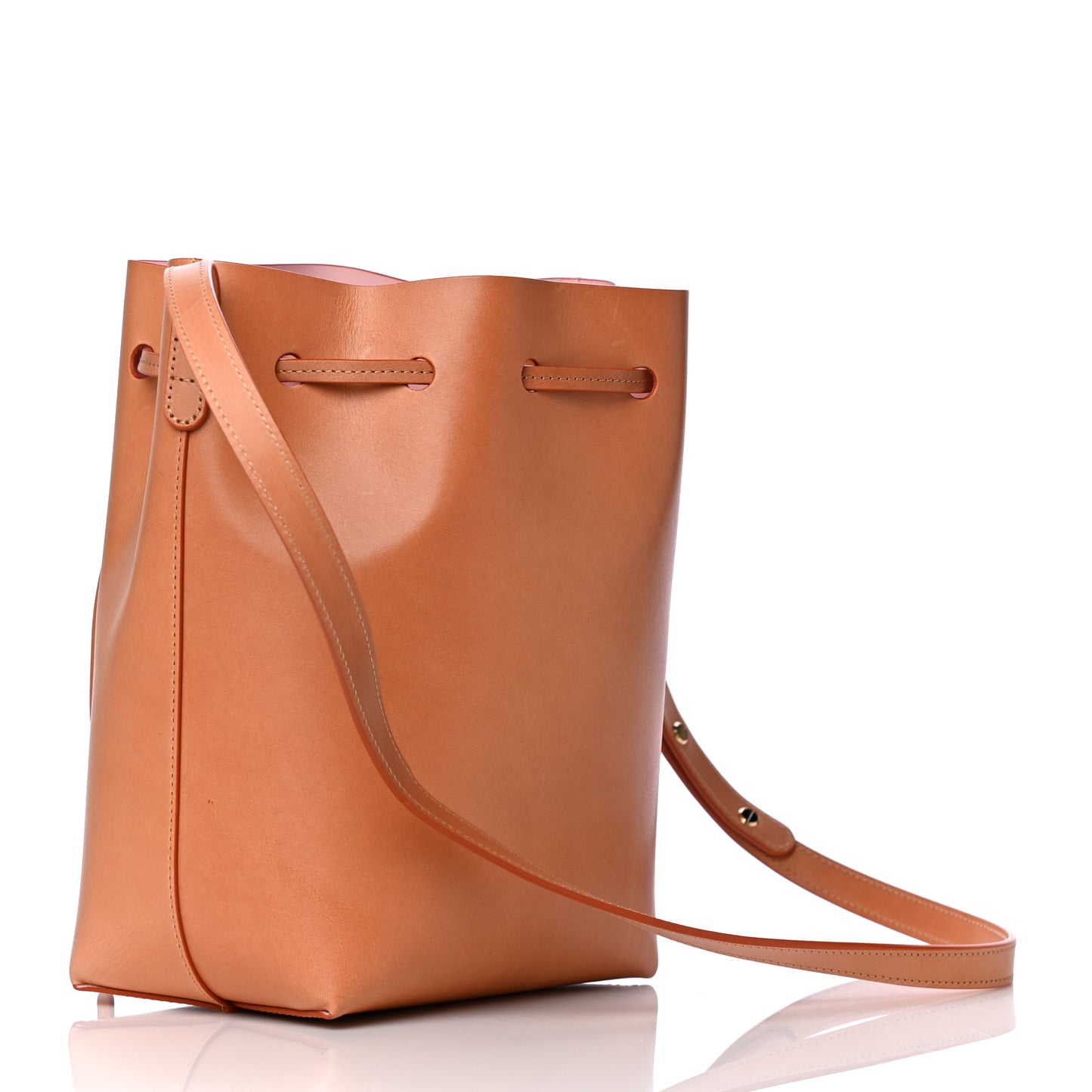 Calfskin Mini Mini Bucket Bag Camello Rosa