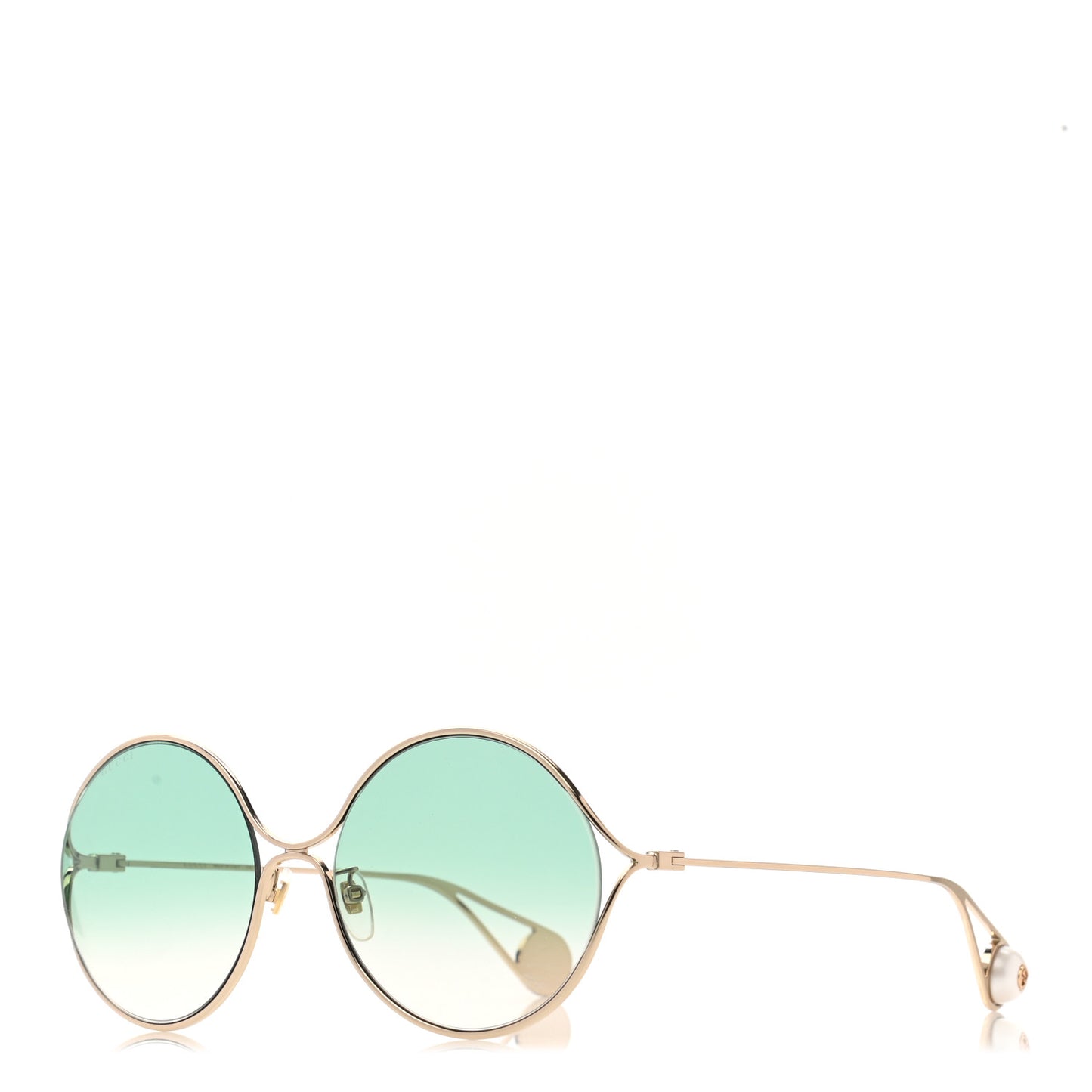Round Pearl Tip Sunglasses GG0253SA Gold