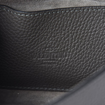 Valentino Garavani Pebbled Calfskin Medium Rockstud Flip Lock Crossbody Bag Graphite 6 of 9