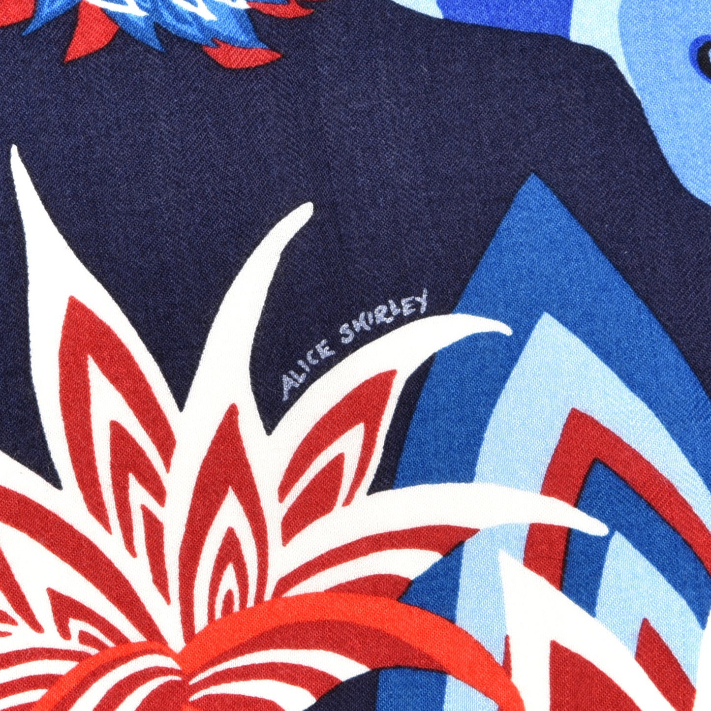 Cashmere Silk The Three Graces Shawl 140 Bleu Rouge White