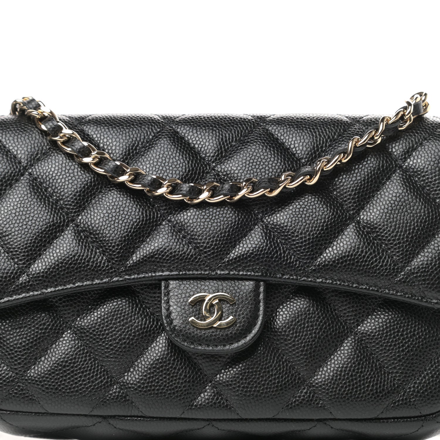 Chanel Caviar Quilted Flap Phone Holder With Chain Black 12 of 13