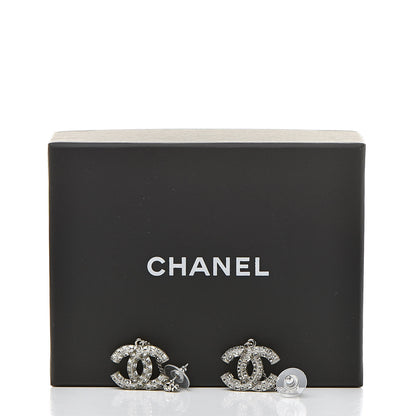 Chanel Baguette Crystal CC Drop Earrings Silver 4 of 4