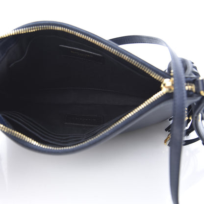 Saint Laurent Calfskin Teen Monogram Crossbody Bag Blue 5 of 12