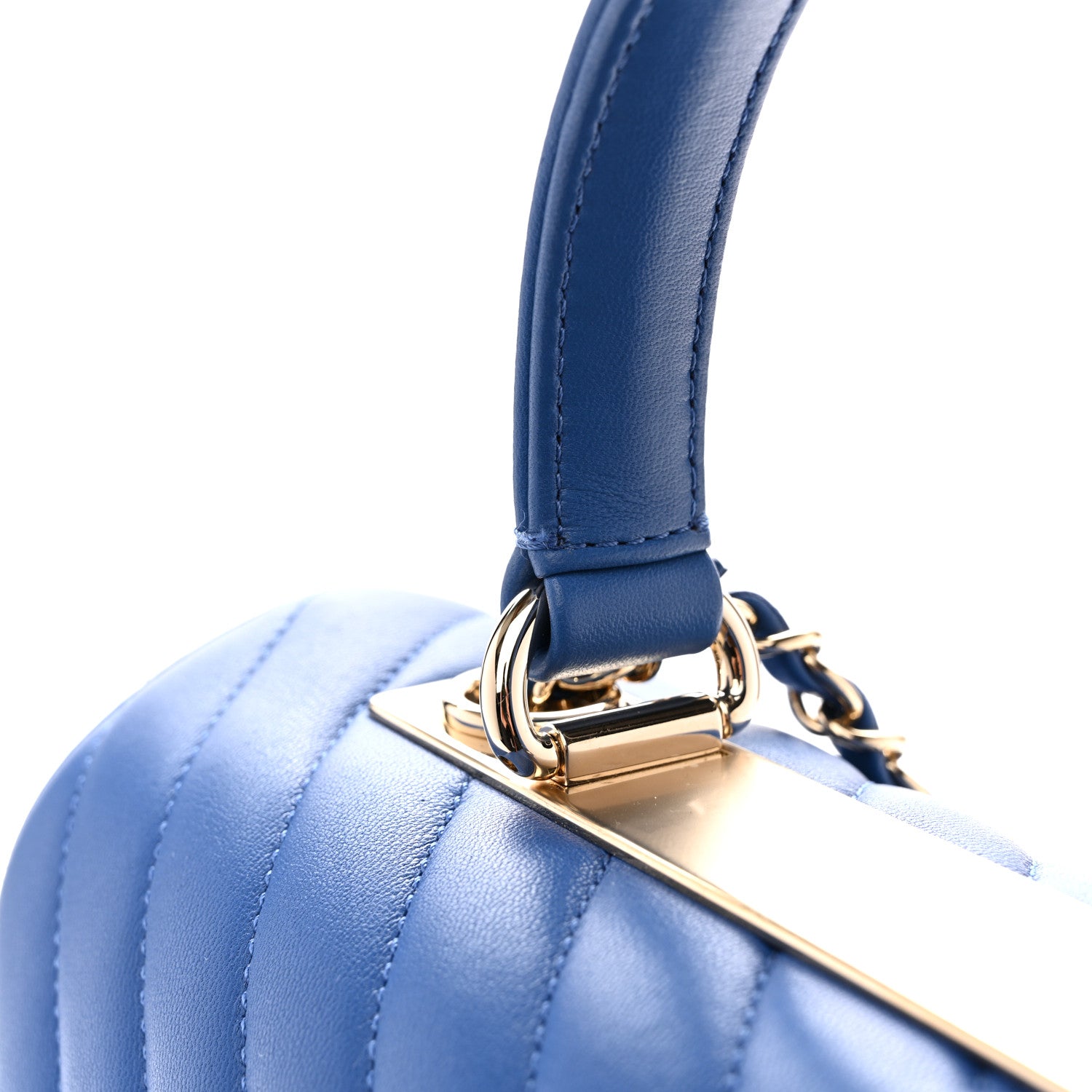 Chanel Lambskin Chevron Quilted Medium Trendy CC Dual Handle Flap Bag Blue 11 of 11