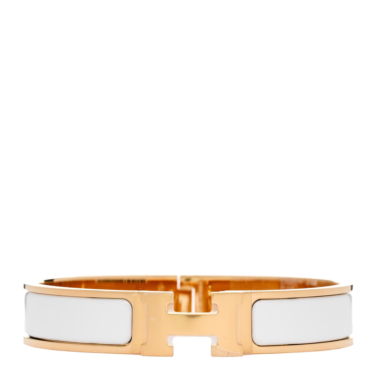 Enamel Narrow Clic Clac H Bracelet GM White