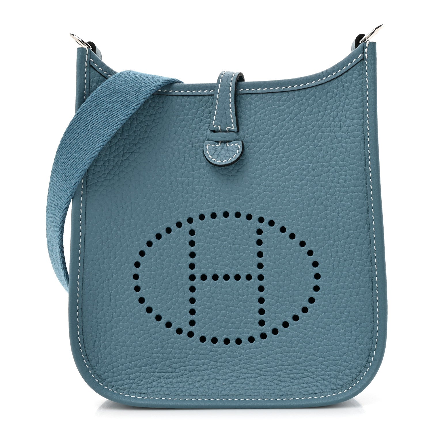 Hermes Taurillon Clemence Evelyne TPM New Blue Jean 1 of 11