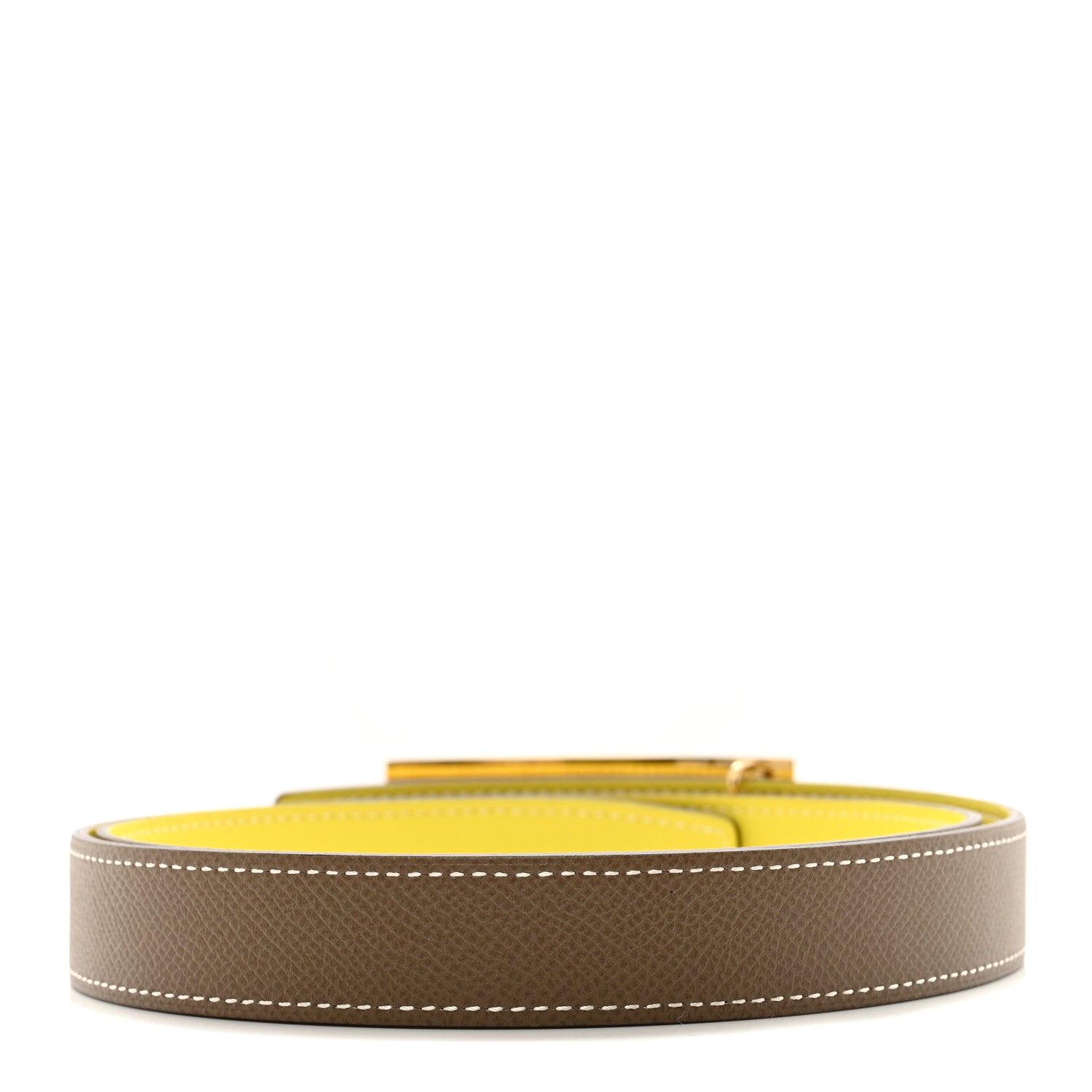Hermes Swift Epsom 24mm Sydney Belt 85 34 Etoupe Lime 2 of 5