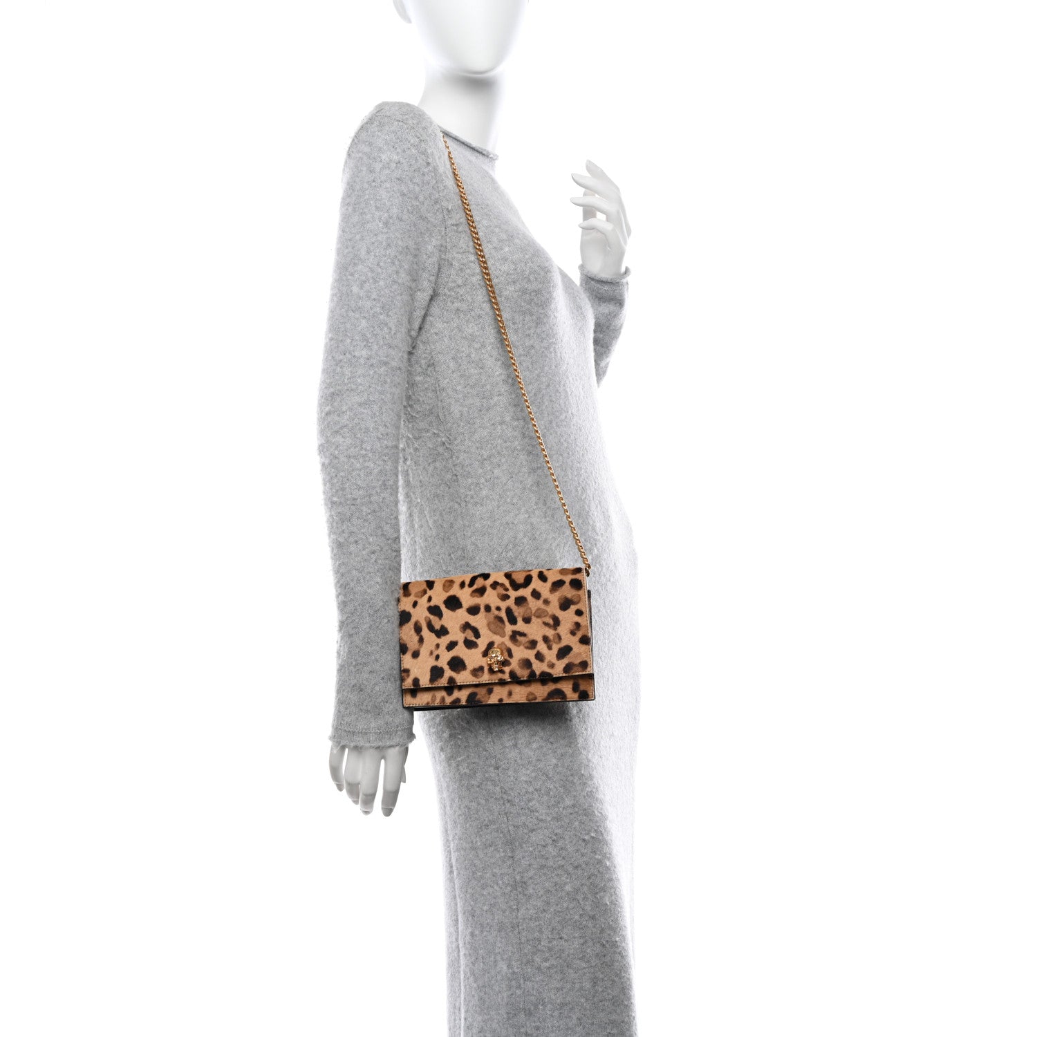Alexander McQueen Calf Hair Leopard Print Skull Mini Crossbody Bag 2 of 8
