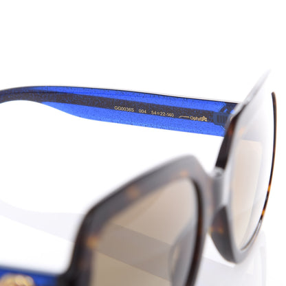 Gucci Oversize Square Web GG 0036S Sunglasses Tortoise 6 of 7
